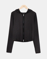 Roban Slim Stripe 2way Hoodie Zip-Up