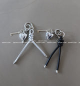 Heart key strap layered keyring