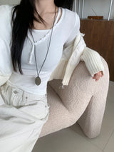 Dear Peach Touch Golji Strap Long Sleeve Top (3 colors)
