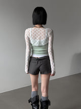 Cier Rose See-through Bolero Cardigan