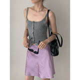 color silk flare midi skirt