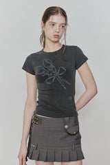 フラジャイルグラフィックTEE charcoal