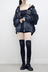 (Unisex) ウィンドエンブロイダリーダーティーフーディドジップアップ
