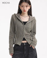 (W's) Side Slit Ribbed Hoodie