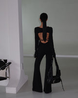 Backless body bootcut jumpsuit