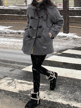 [MADE/3 Ounce Quilted Lining] Keden Wool Buckle Half Coat