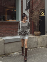 Teen Grey Brush Skirt