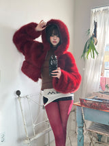 Red crop fur-JK