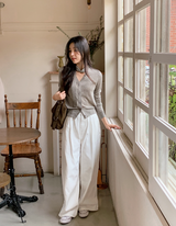 Two Pintuck Cotton Wide Pants (3color)