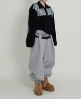 Femme Flower Pattern Quilted Fleece Long Sleeve T-Shirt (Button Detail)