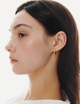 26SS★ Champagne First Moon Silver One-Touch Earrings M