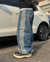 CT カラーブロックバルーンデニムパンツ