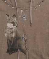 Vintage Fox Graphic Hoodie Dress _ BROWN