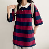 オークリーボクシーフィットラグビーストライプカラー半袖Tシャツ (8 Colors)