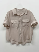 Pocket Organza See-through Short Sleeve Shirt