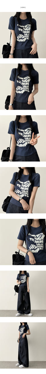 Blur lettering short sleeve T-shirt