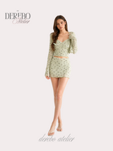 Green Tea Lounge Cardigan Three-Piece Set (3 SET)