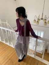 Genoc V-Neck Slim Fit Color Cardigan