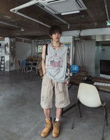 アーリンダメージカーペンターバミューダパンツ