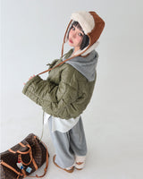 Camel quilting quilted earring truffler hat