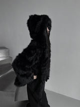 lisa faux fur hooded jacket (2color)