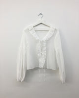 Clear chiffon ethnic blouse (2color)