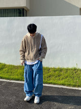 Big Pocket Balloon Cargo Denim Pants 2C