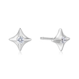 shooting star stud rhodium plating + 925 silver earrings E064-02H