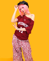 ビビットレオパードワイドパンツ (2color)