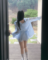 Back Note Back Strap Oversized Long Sleeve Shirt