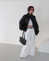 Roll-up Loose fit Cropped Short-sleeved T-shirt