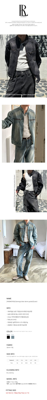 [PROMOTION] Domingo biker denim jacket (2color)