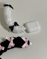 Fuzzy cable_Ribbon_White (Black)