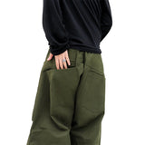 wide back pocket cotton pintuck pants