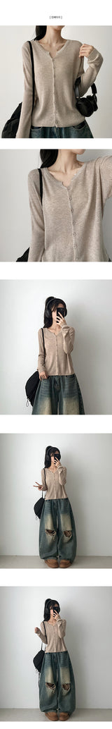 Teak Daily Button Knitted Cardigan