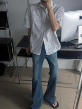 ASCLO Feather Diamond Short Sleeve Shirt (2color)