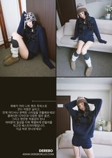 Twisted collar knit pants two-piece set