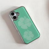 [Epoxy] hibiscus(mint)シルバー バンパーケース