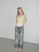 daisy lace sleeveless(2 color) 
