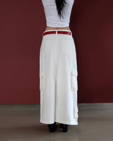 cargo pocket open long skirt