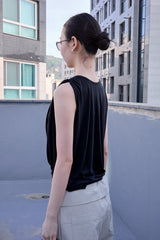 Dual-Way Layered Wrap Top (Black)