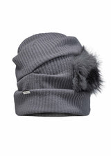  FLUFFY FORM BEANIE . GREY