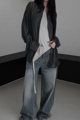 see-through overfit twinkle shirt (4color)