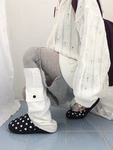 Punch Damage Hooded Knitwear Zip-Up