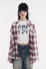 Moss bleach ombre check shirt