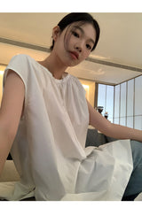 フレンチシャツ ルーズフィット ノースリーブTシャツ