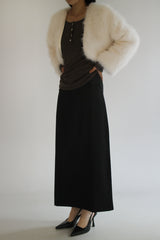Crop fur jacket