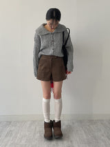 スエード裏起毛ショートパンツ