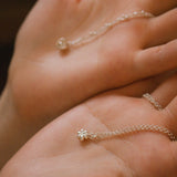 fluffy flower necklace