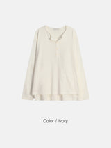 Moro Dual Layered Henley Neck Long Sleeve 4C